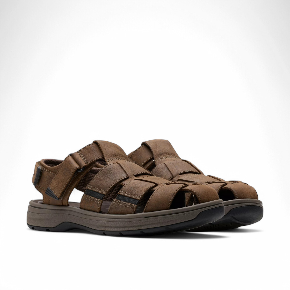 CLARKS SALTWAY COVE - DARK BROWN LEATHER